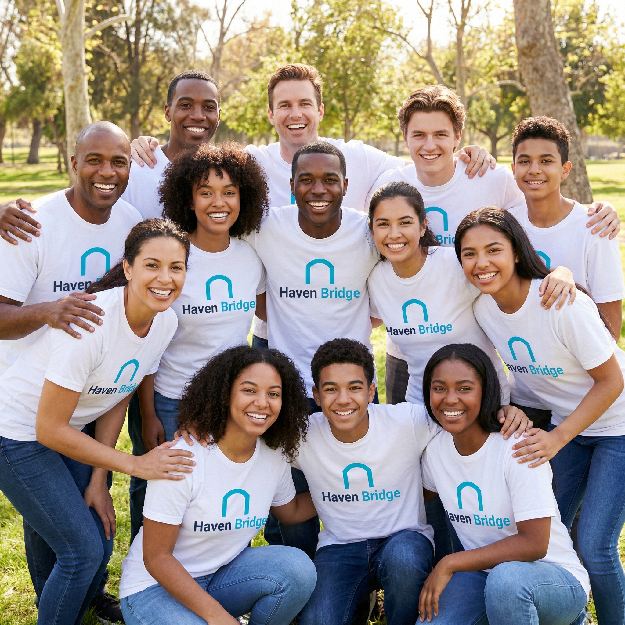 HavenBridge community volunteers smiling together